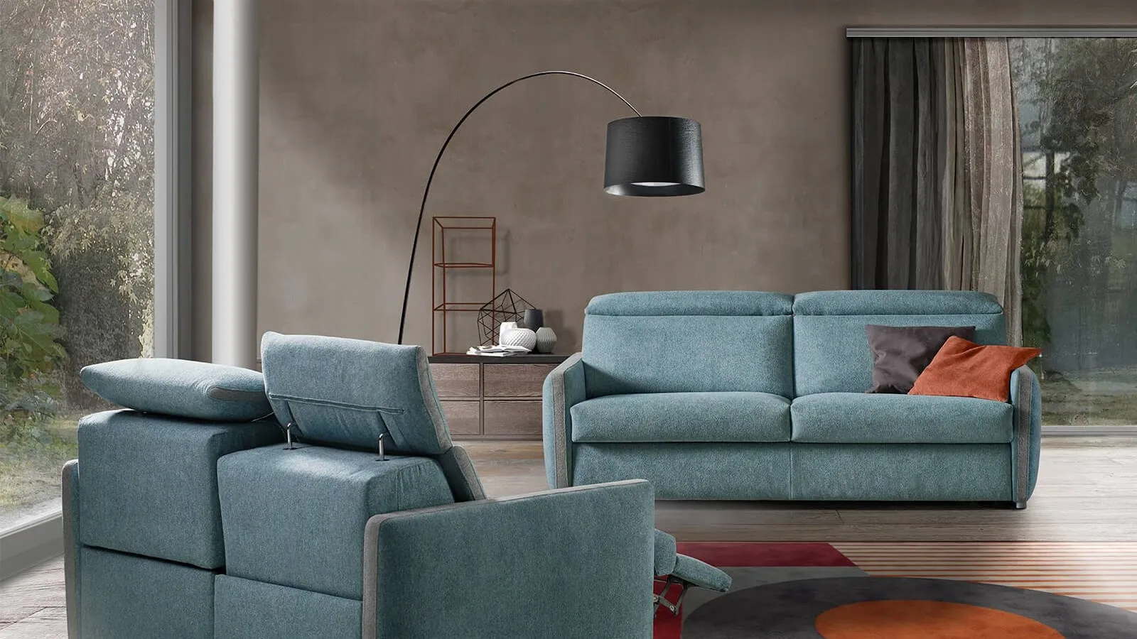 Divano Letto relax lineare in tessuto Jill di Vitarelax