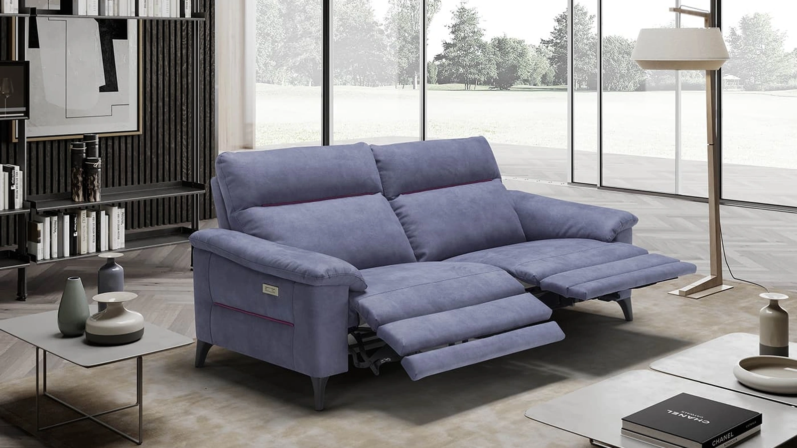 Divano relax lineare in microfibra Oliver di Egoitaliano