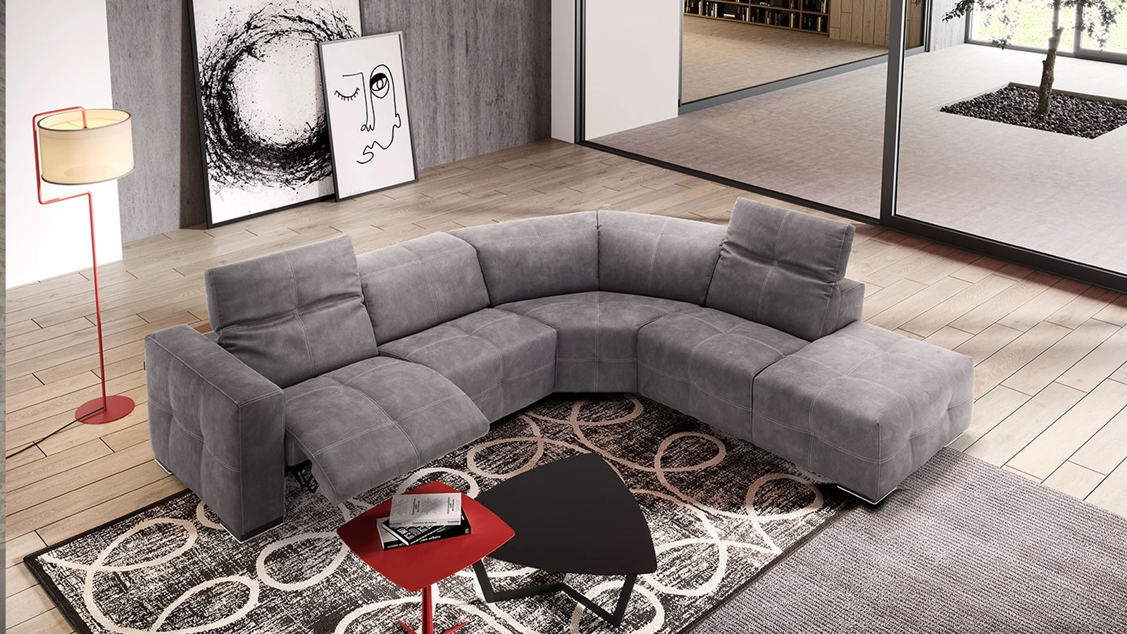 Divano angolare in tessuto Sauvanne di Egoitaliano