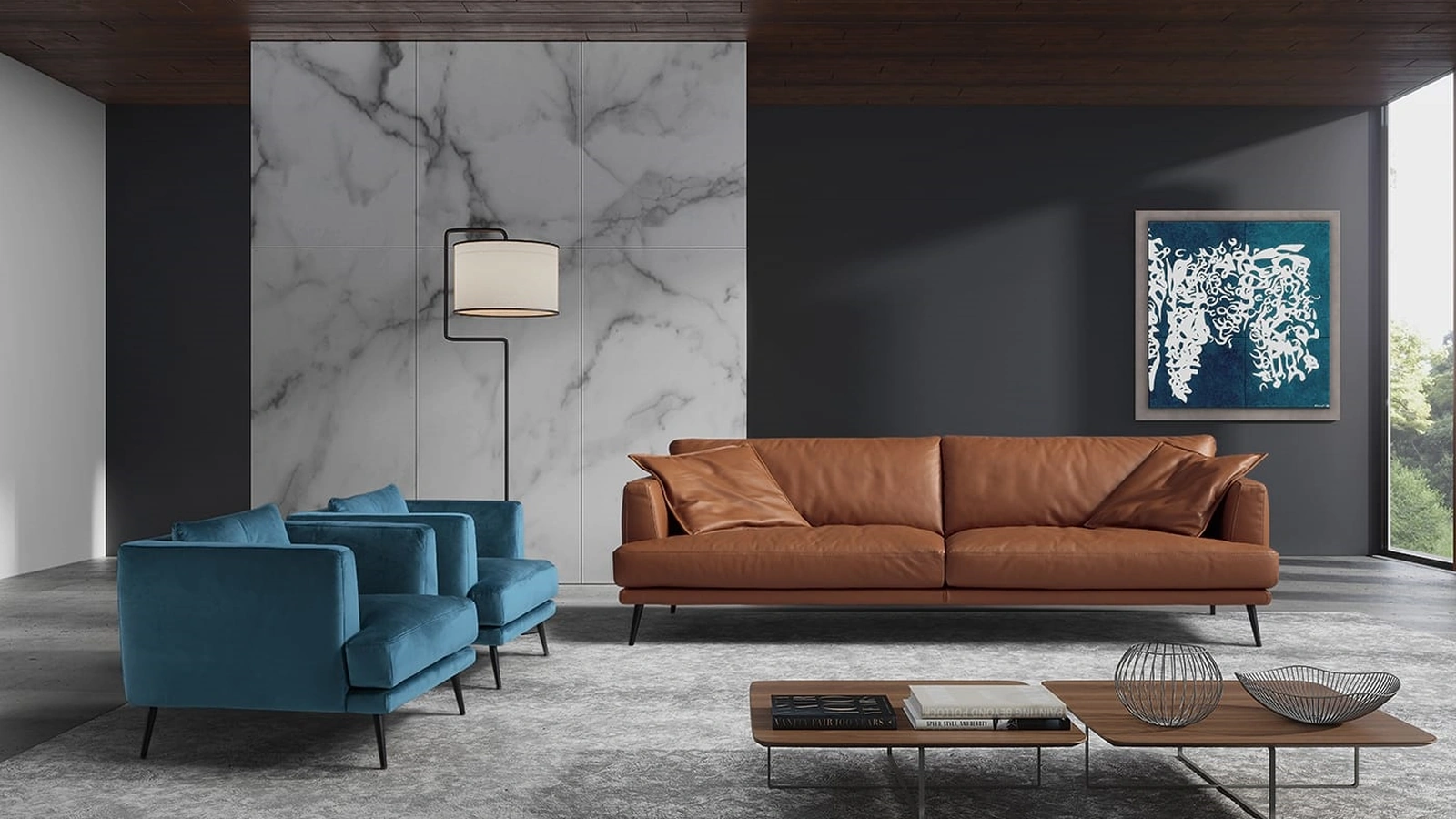 Divano lineare in pelle Sophia di Egoitaliano