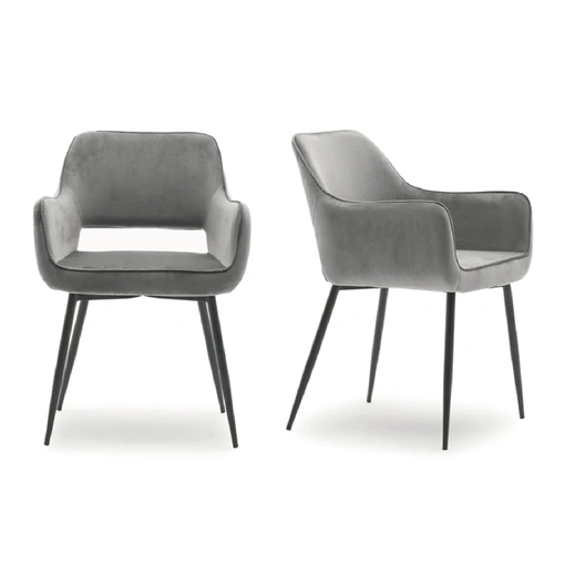 Sedia Road in tessuto imbottito e base in ferro di Devina Nais