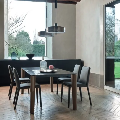 Tavolo Desco in Ceramica Nero Greco di Sangiacomo