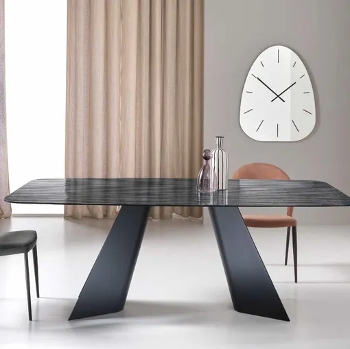 Tavolo Louis in vetro rigato retroargentato di Capodarte