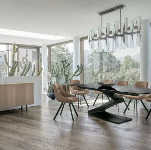 Tavolo Zed con piano in vetro di Target Point