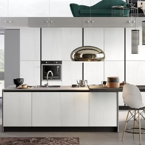Cucina Moderna con isola Nala in rovere pietra di Mobilturi