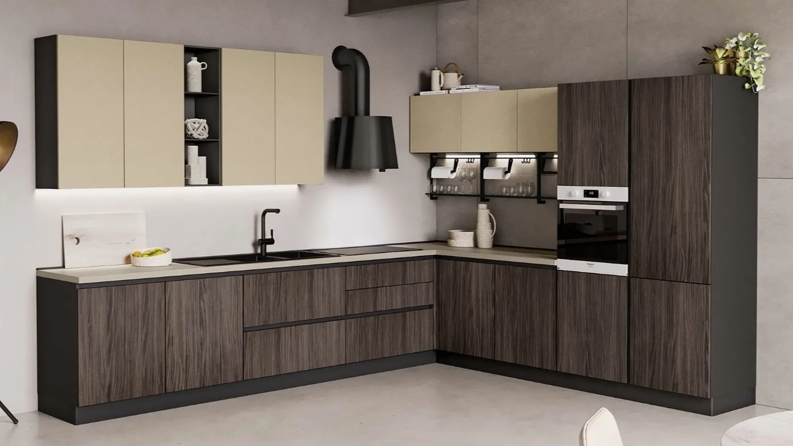 Cucina Moderna Sandy-03-Noce-e-Sabbia Net Cucine