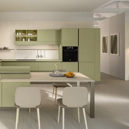Cucina Moderna con penisola Start-Time J 01 di Veneta Cucine