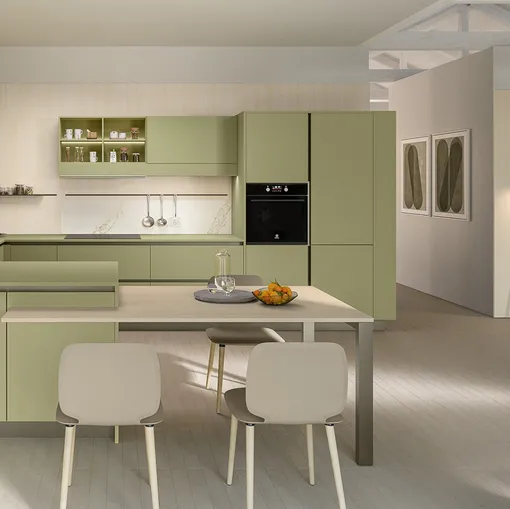 Cucina Moderna con penisola Start-Time J 01 di Veneta Cucine
