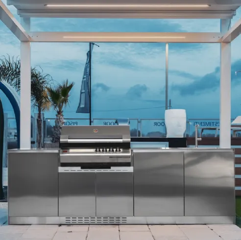 Cucina da esterno Via Nolfi in acciaio inox naturale di OF Outdoor kitchens