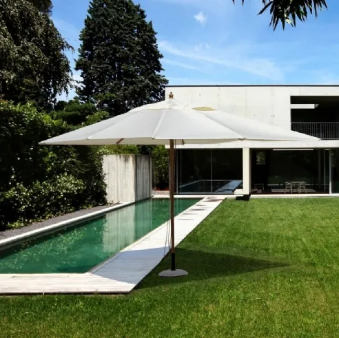 Ombrellone Eclipse in metallo effetto legno di Bizzotto