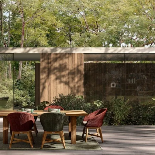 Sedia in corda e teak Coachella di Bizzotto