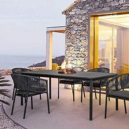 Sedia in corda nautica e alluminio Florencia di Bizzotto