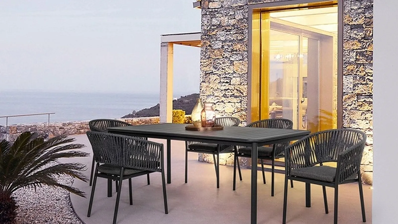 Sedia in corda nautica e alluminio Florencia di Bizzotto