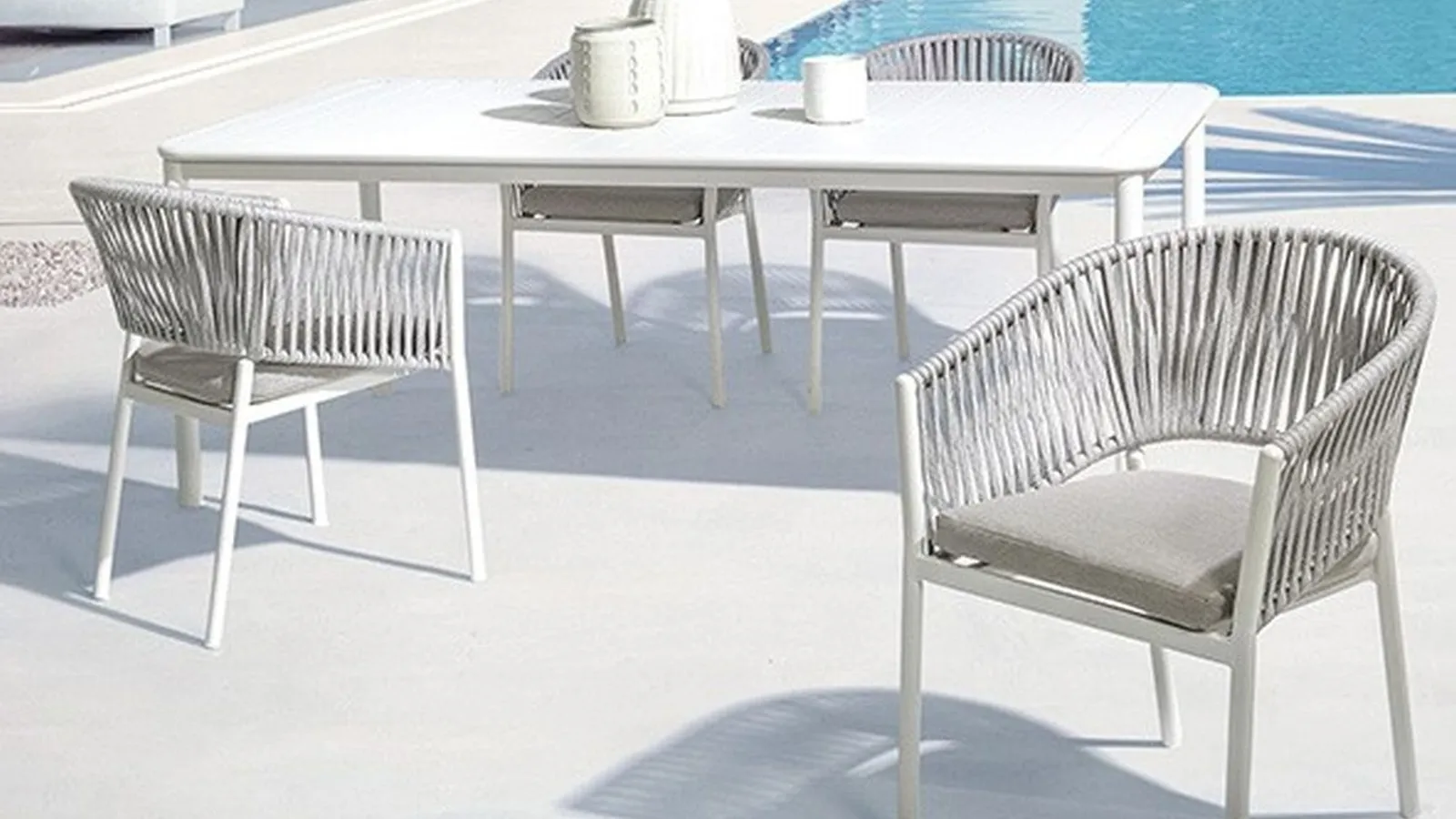 Sedia in corda nautica e alluminio Florencia di Bizzotto