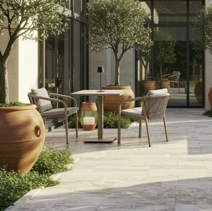Sedia Kalimera in alluminio effetto legno di Bizzotto