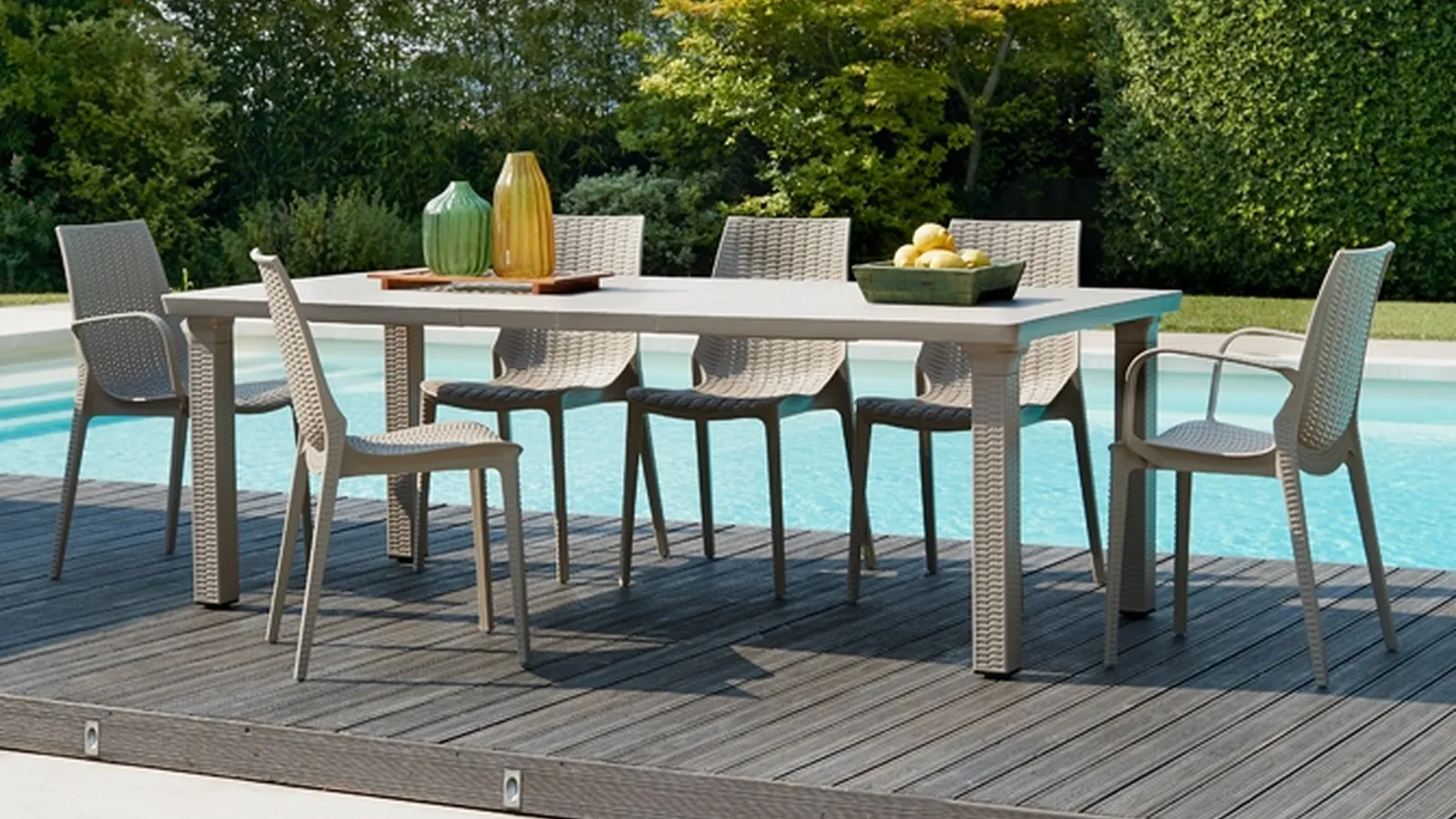 Sedia da giardino impilabile in polipropilene intrecciato Lucrezia di Scab Design