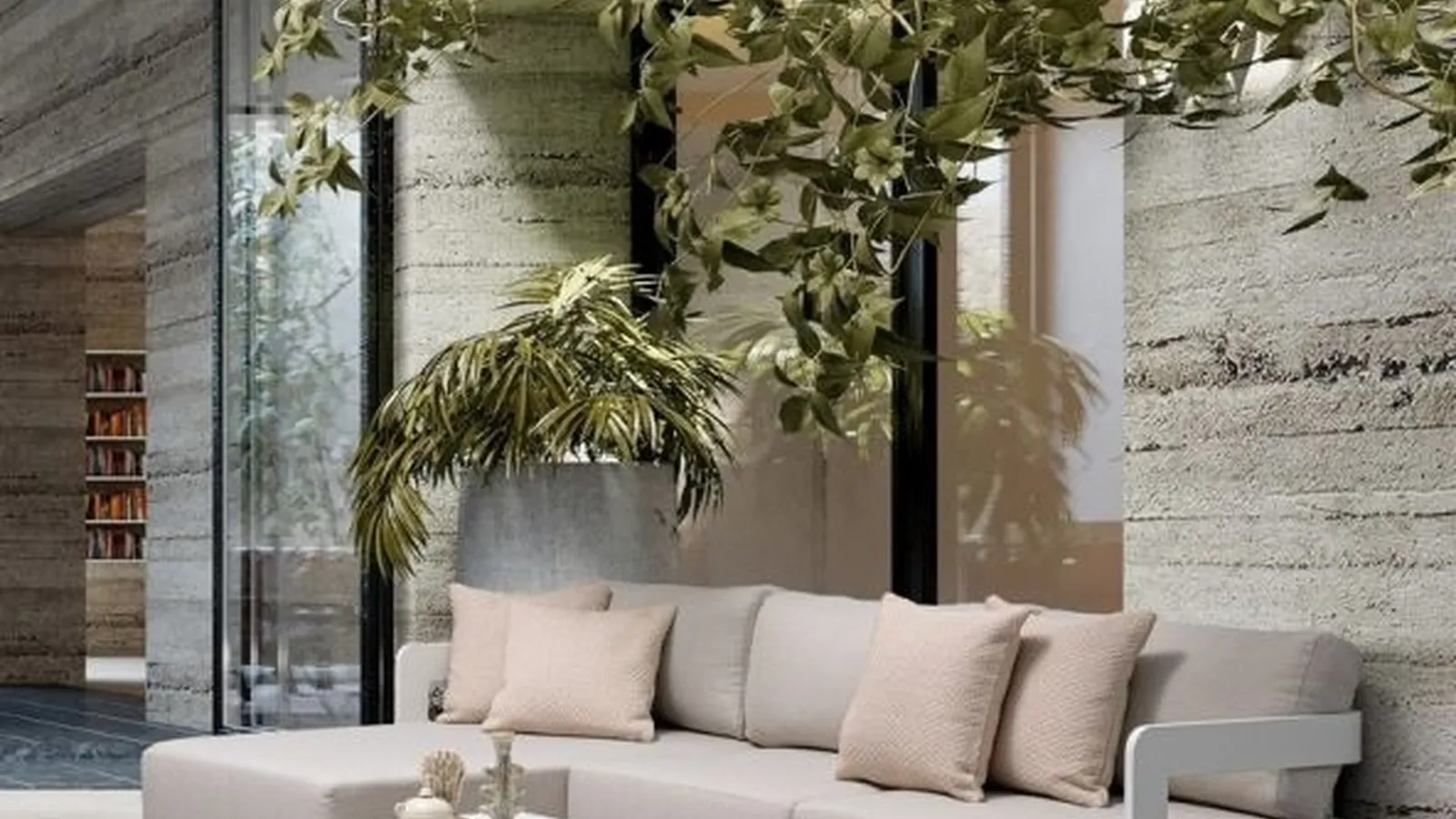 Divano con penisola e tavolino Mariel di Bizzotto