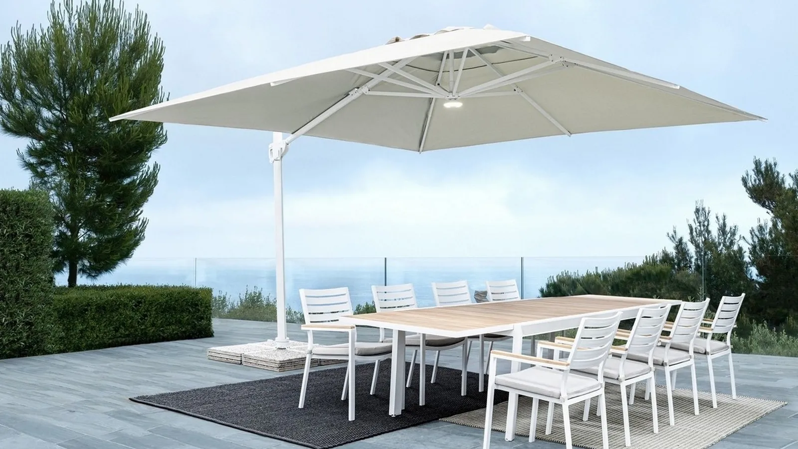 Ombrellone con braccio in alluminio Eden di Bizzotto