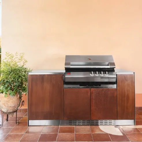 Cucina da esterno Via Nolfi Acciaio corten di OF Outdoor kitchens