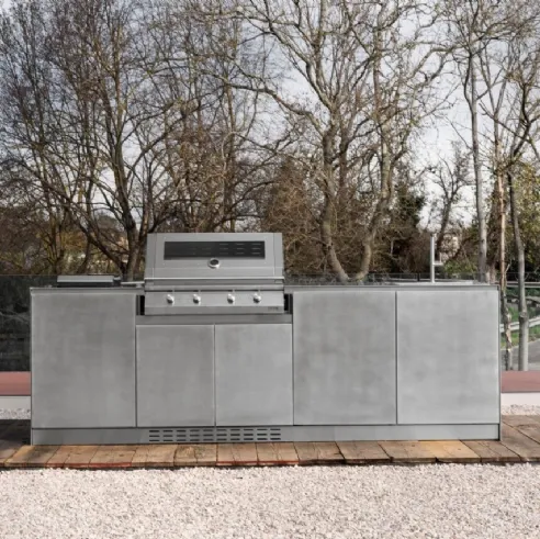 Cucina da esterno Via Nolfi in acciaio inox delabré di OF Outdoor kitchens