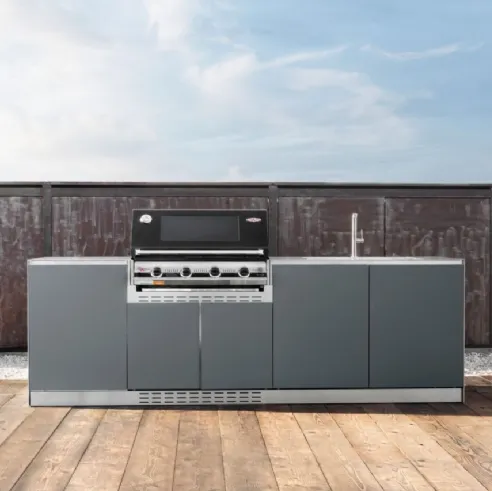 Cucina da esterno Via Nolfi in acciaio inox laccato grigio di OF Outdoor kitchens