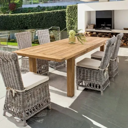 Sedia Warna in rattan con cuscino imbottito di Bizzotto