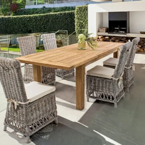 Sedia Warna in rattan con cuscino imbottito di Bizzotto
