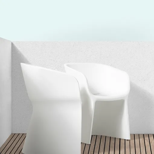 Seduta ospiti e attesa Margarita in poliuretano Bianco di Diemmeoffice