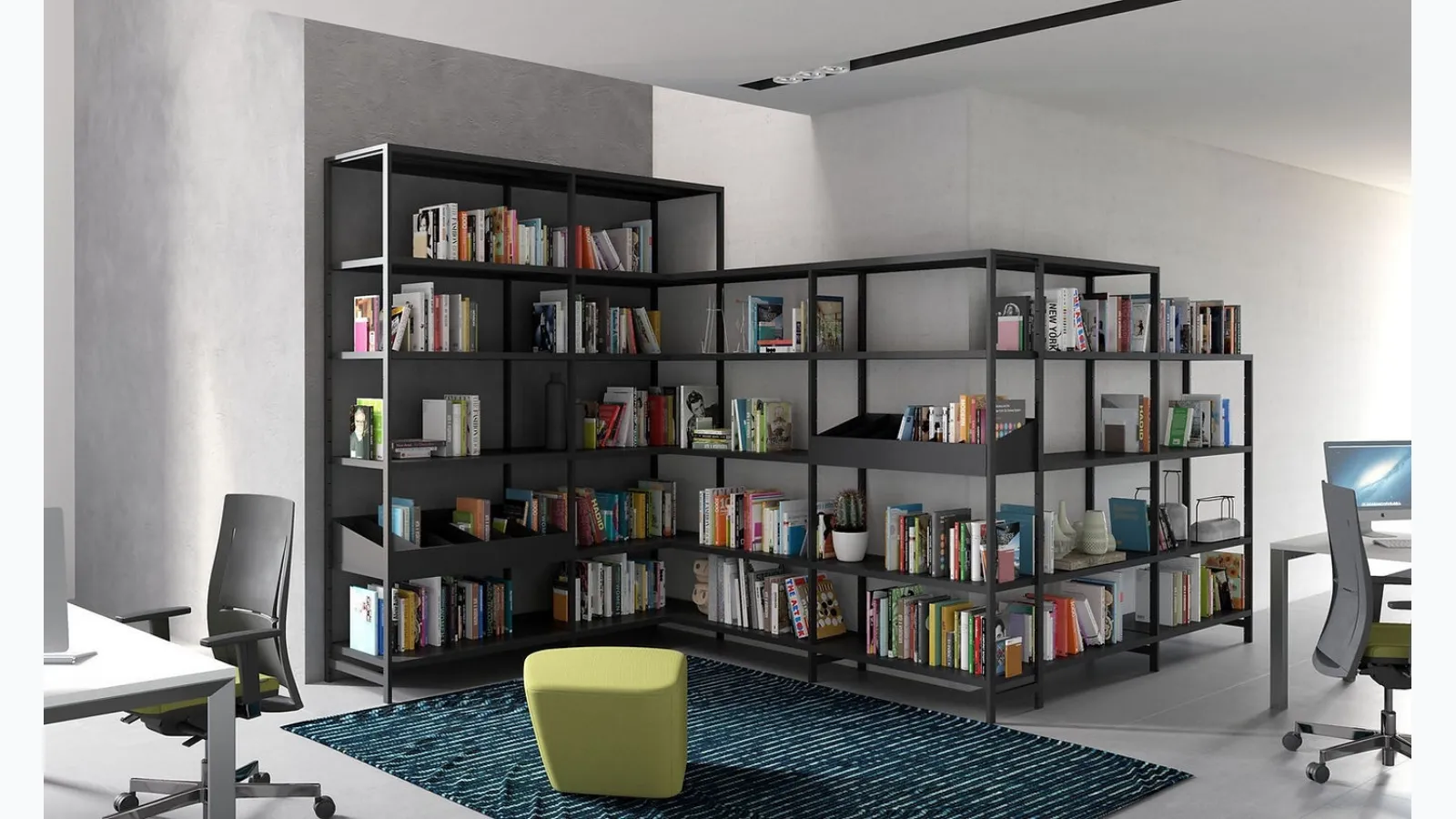 Libreria Simplex in acciaio di Steelbox